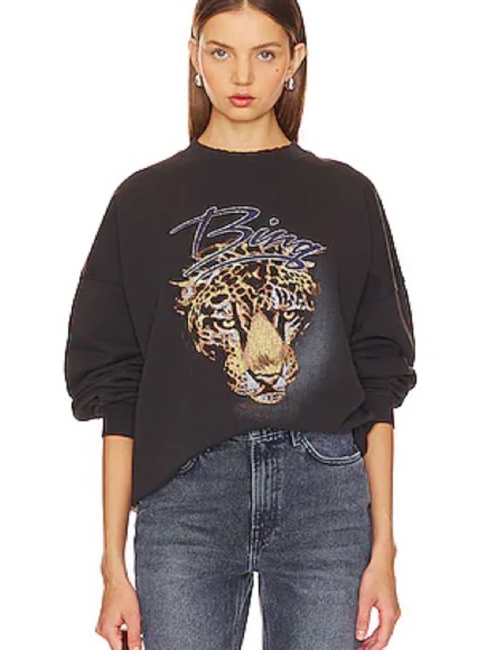 Anine Bing Harvey Leopard Hoodie, XS